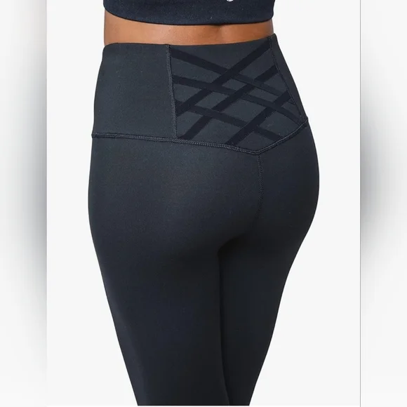 Yogalicious High Rise Squat Proof Criss Cross Yoga Pants Black XS - Picture 6 of 10